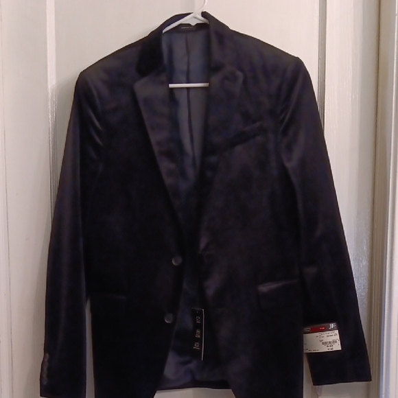 J. Ferrar  Black Velvet Mens Stretch Fabric Slim Fit  Sport Coat NWT Size 36 Reg - Picture 1 of 13